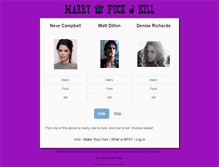 Tablet Screenshot of marryfuckkill.com